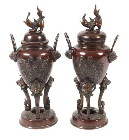 Pair of incense burners
Early 20th century, unmark