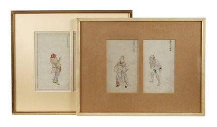 Four ink drawings
circa 1900, inscribed, with hand