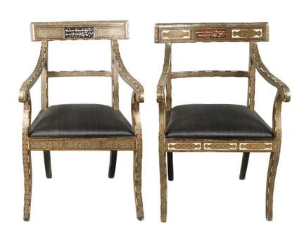Pair of armchairs
Anglo-Ottoman, c. 1850, hardwood