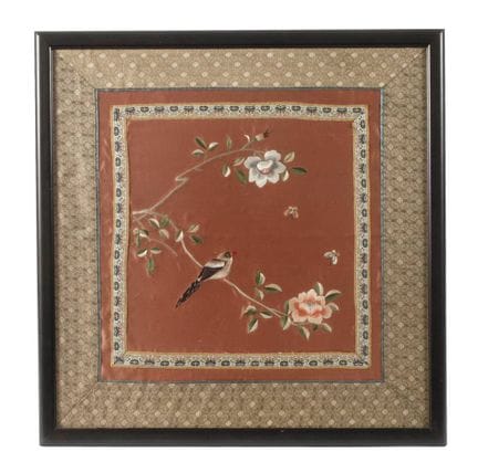 Fine silk embroidery
19th century, unsigned, coppe