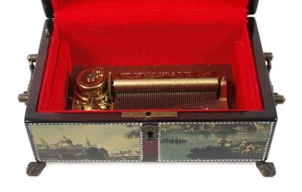 Small barrel-wound music box
Switzerland, 1970s, l