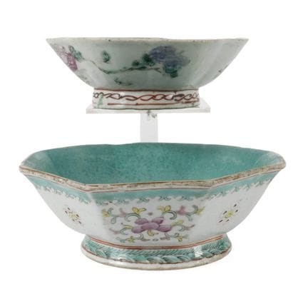 Two Famille rose bowls
19th century, marked on the