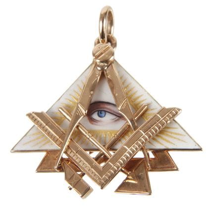 Pendentif maçonnique en or
1re moitié du XXe siècl