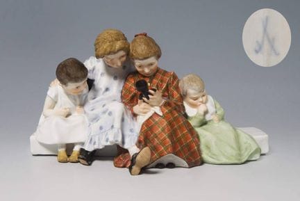 Meissen, groupe de figurines Art nouveau « Enfants