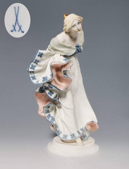 Meissen, groupe de figurines Art nouveau « Dame en