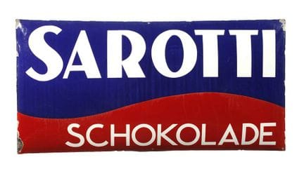 Sarotti Chocolate enamel sign
1. First half of the