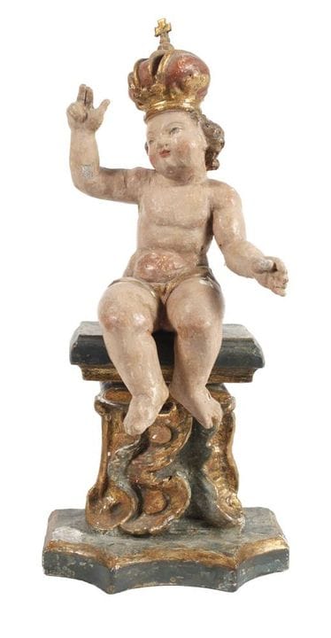 Enfant Jésus de style baroque 
XVIIIe siècle, bois