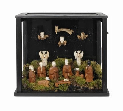 Satanic Nativity Scene 
20th century, dark-finishe