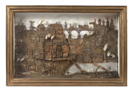 Tableau en liège
Fin 19e s., non marqué, vue en di
