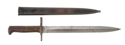 瑞士刺刀
M 1918型，全双刃刀身，由诺伊豪森武器厂制造，护手杆配有封闭式刀口环，序列号86148