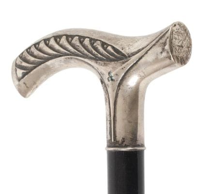 Canne Art nouveau
datée de 1907, poignée en argent