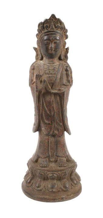Guanyin
China, 20th century, cast metal with a bro