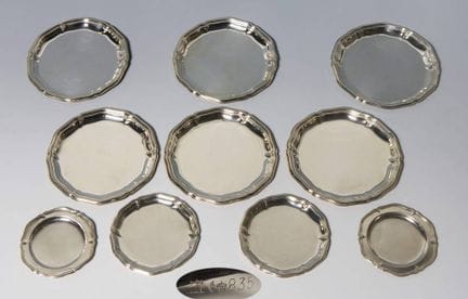 10 dessous-de-plat en argent, Wilkens &amp; Söhne,