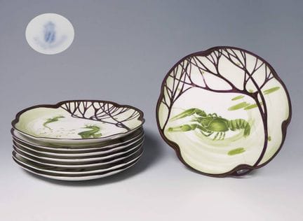 Nymphenburg, lot de 8 assiettes Art nouveau à moti
