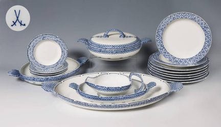 Meissen, service de table Art nouveau, 17 pièces

