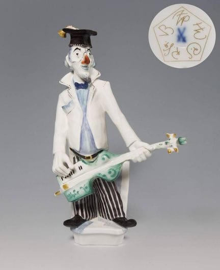 Meissen, « Clown à la guitare » avec marque spécia
