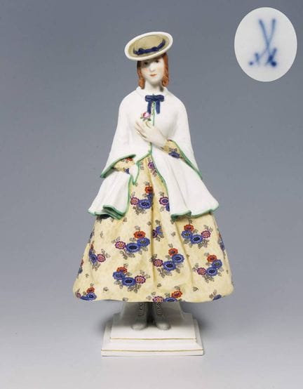 Meissen, figurine Art nouveau « Dame à la rose »

