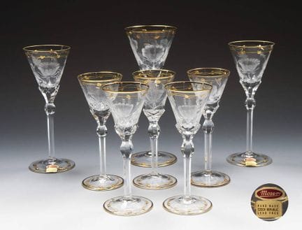 8 verres à pied, Ludwig Moser &amp; Fils, Karlsbad