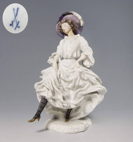 Meissen, figurine Art nouveau « Danseuse de cancan