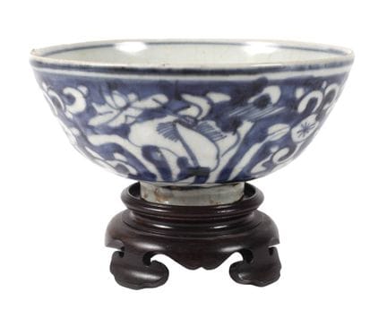 Blue-painted bowl
probably 17th century, unmarked,
