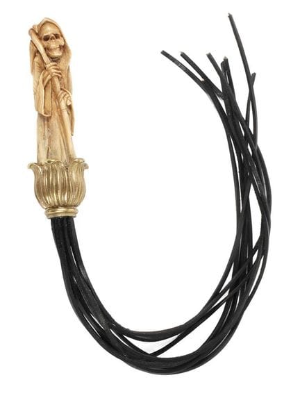 Fouet en cuir « Memento mori »
d'époque moderne, s