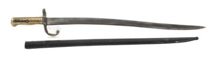 法国刺刀
M 1866 贾塔甘刺刀，楔形弯曲刀身，双面开槽，制造商为Ritterkopf（应为索林根