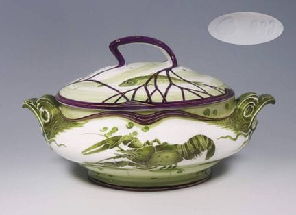 Nymphenburg, soupière à poisson de style Art nouve