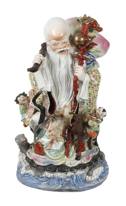 Huge Jingdezhen propaganda figurine ‘Shòulǎo with 