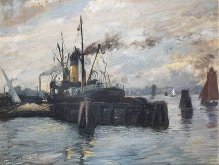 Pape, William « Navire-pompe dans le port de Rosto