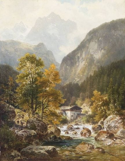 Sckell, Ludwig « Moulin à eau au bord d'un ruissea