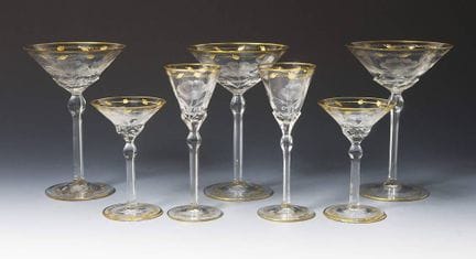 7 verres à boire, Ludwig Moser &amp; Söhne, Karlsb