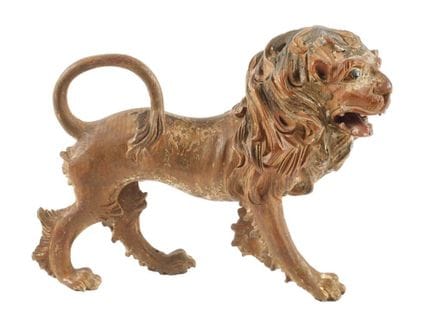 Val Gardena Lion
18th century, unsigned, carved wo