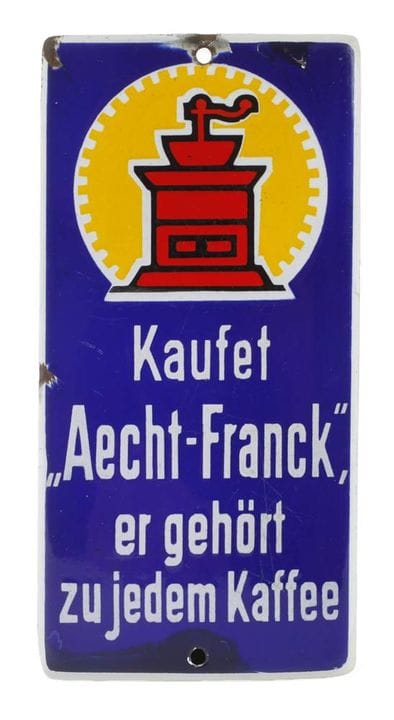 Aecht Franck door sign
Early 20th century, no make