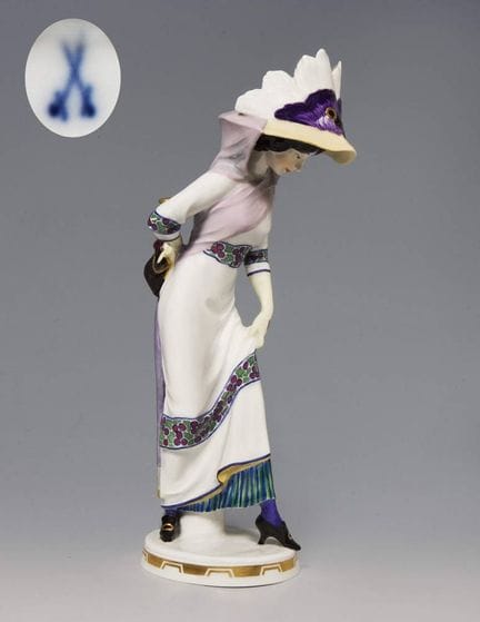 Meissen, figurine Art nouveau « Dame au parapluie 