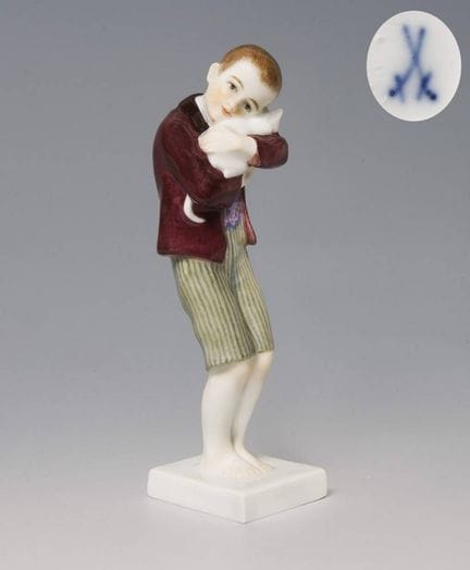Meissen, figurine Art nouveau « Garçon avec un cha