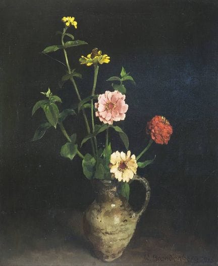 Brandenberg, Wilhelm « Des zinnias dans une cruche