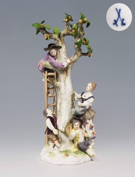 Meissen, groupe de figurines « La récolte des pomm