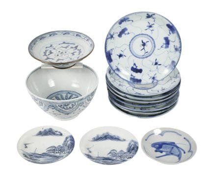 Set of porcelain
19th/20th century, partly marked,