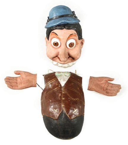 Carnival figure with a round head
1930s, papier-mâ