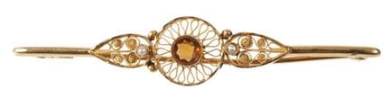 G. Dahlgren &amp; Co., Malmö, broche con citrino
h