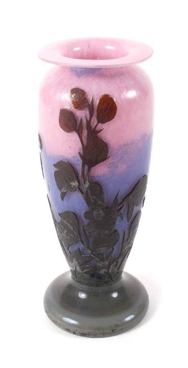 André Delatte Vase Ätzdekor
Nancy, 1920er Jahre, f