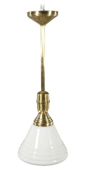 Deckenlampe Art déco
um 1920, schlankes Gestänge a