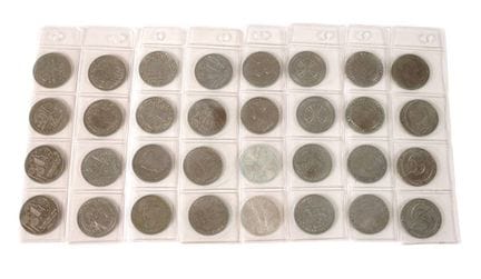 Lot de 5 pièces commémoratives de 5 DM de la RFA
3