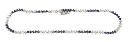Pulsera tipo «tenis» con zafiros y brillantes
Fina