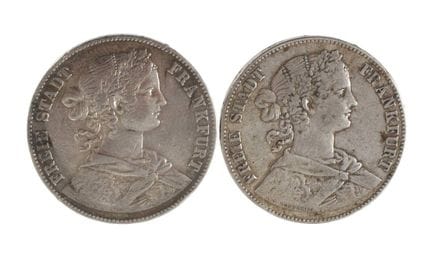 Deux pièces d'argent de Francfort
deux fois 1 « Ve