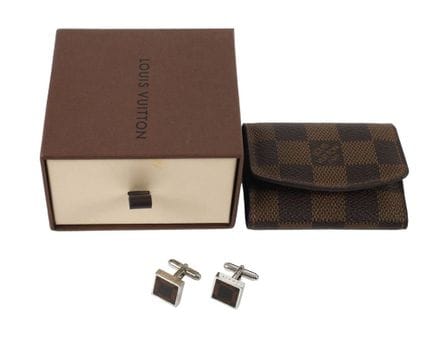 Boutons de manchettes Louis Vuitton dans leur étui