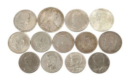 Lot de pièces d'argent
dont un thaler de Marie-Thé