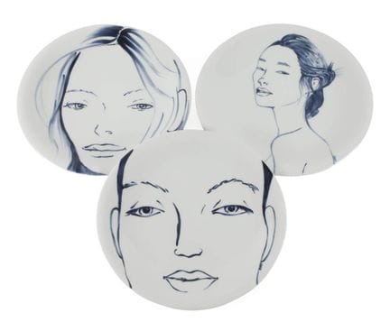 Otto Drögsler, trois assiettes murales « Faces »
C
