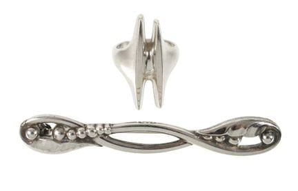 Georg Jensen Ring und Brosche
20. Jh., Silber gest