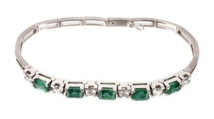 Pulsera de alta calidad con esmeraldas y diamantes